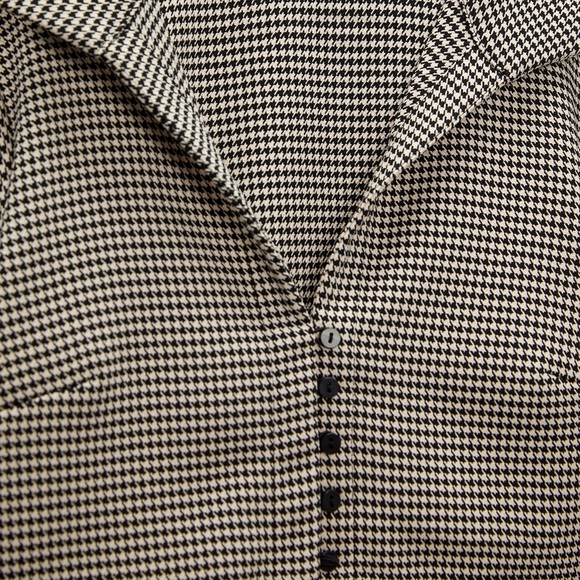 ZARA HOUNDSTOOTH POLO TOP - Picture 5 of 5